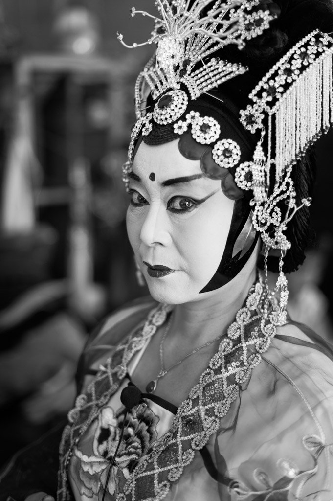 Actress of Sichuan Opera posing in Chengdu, Pixian, Sichuan Province, China