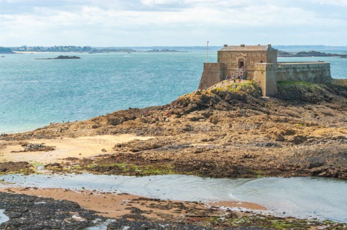 Petit Bé fort aerial view in Saint-Malo, Brittany, France