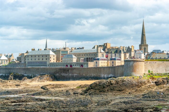 Saint-Malo city with surrounding fortified wall, Brittany, France