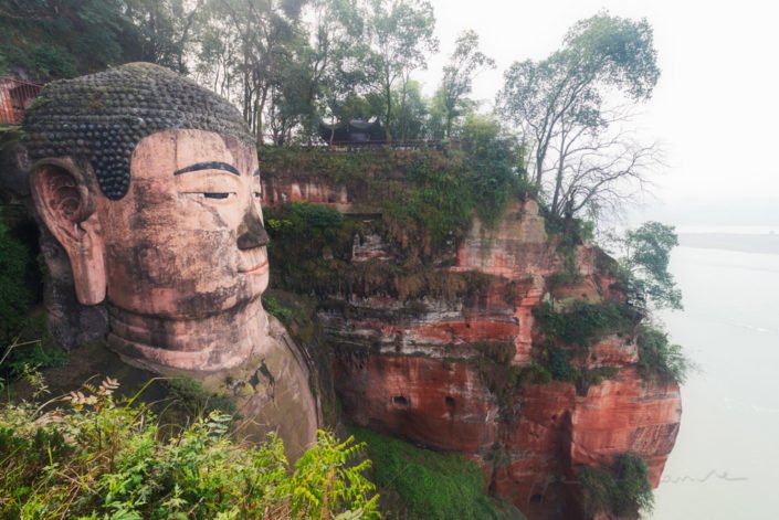 Giant buddha sculpture in Leshan, Chengdu, Sichuan Province, China