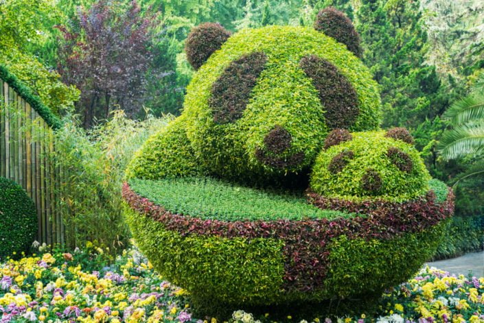 Peoples park panda green decoration, Chengdu, China