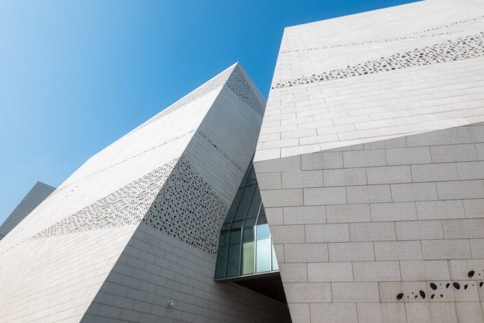 Chengdu Natural History Museum against clear blue sky, Chengdu, Sichuan province, China