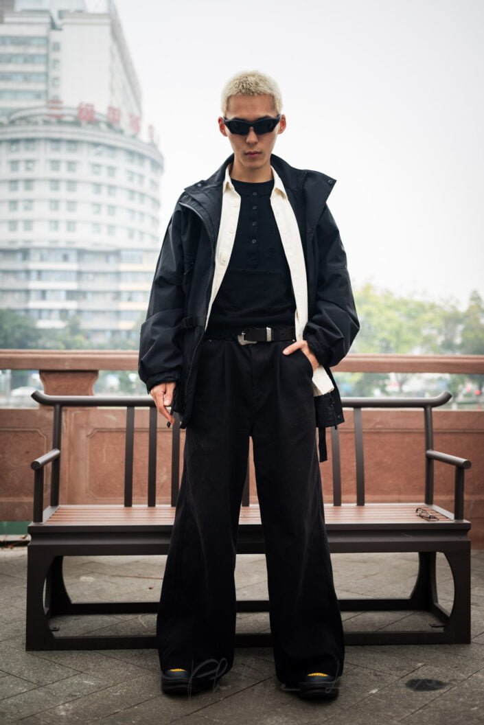 Young Chinese man fashion portrait in Chengdu, Sichuan province, China